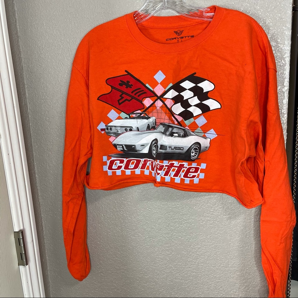 F21 Corvette Orange Long Sleeve, Cropped top